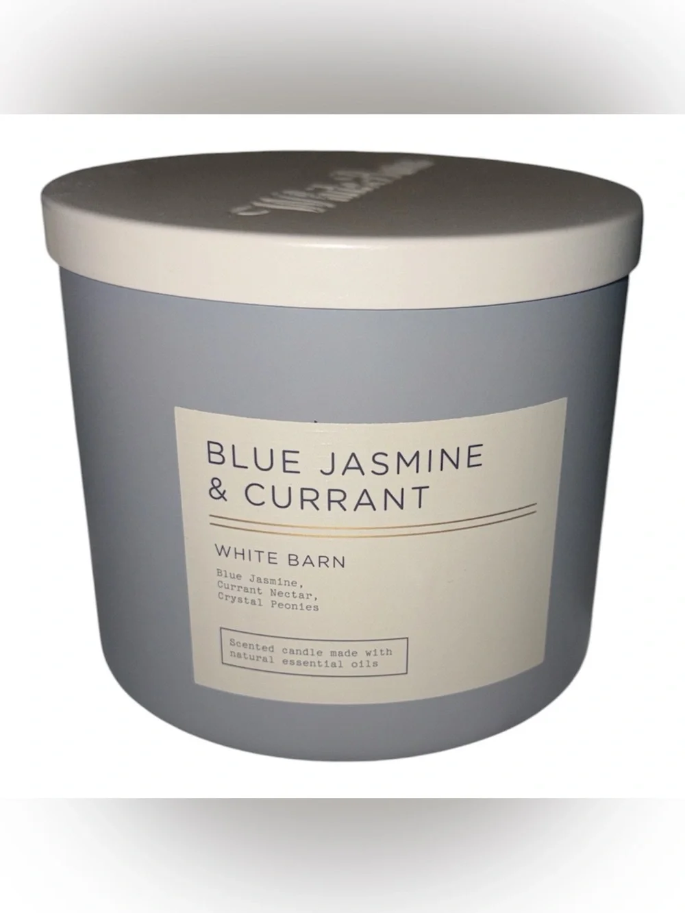 Bath & Body Works White Barn candle 14.5 oz 3 wick new Currant and Blue Jasmine